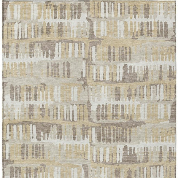 9 X 12 Beige Taupe Abstract Polyester Area Rug Stain Resistant Indoor Outdoor