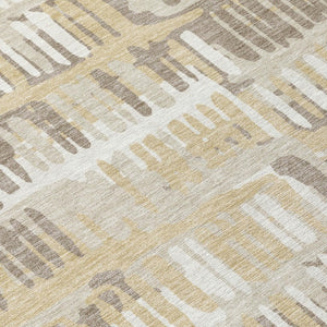 9 X 12 Beige Taupe Abstract Polyester Area Rug Stain Resistant Indoor Outdoor
