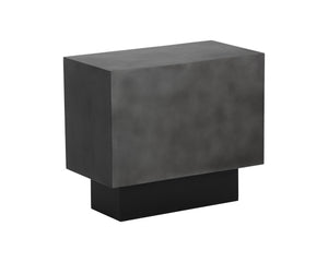 Sunpan Blakely Side Table - Contemporary Rectangular End Table with Bold Design and Artisan Craftsmanship Gunmetal