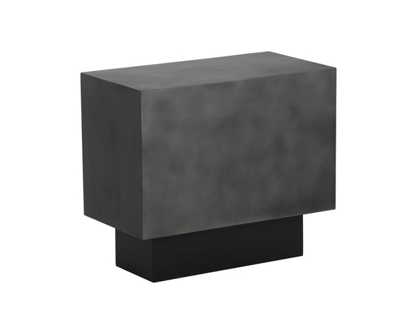 Sunpan Blakely Side Table - Contemporary Rectangular End Table with Bold Design and Artisan Craftsmanship Gunmetal