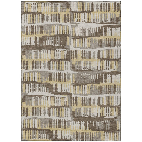 HomeRoots 9 X 12 Abstract Polyester Area Rug Stain Resistant for Indoor Outdoor Living 735590
