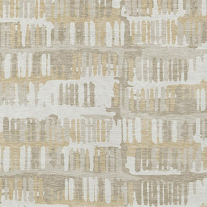 5 X 8 Abstract Ivory Gray Washable Polyester Rug for Indoor Outdoor Living