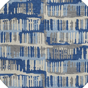 8 Ft Round Abstract Polyester Area Rug Stain Resistant for Patio or High Traffic Rooms
