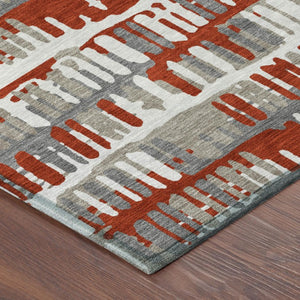 9 X 12 Abstract Washable Polyester Area Rug for Indoor Outdoor Patios and Living Rooms