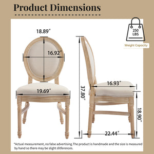 English Elm French Country Dining Chairs Set Of 2 - Elegant Upholstered, Stackable & Versatile For Any Space W3426P324205