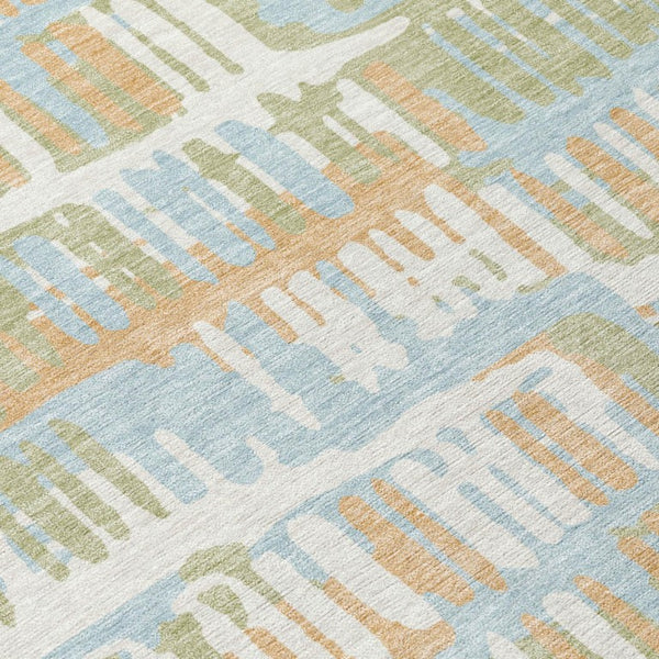 10 X 14 Abstract Polyester Area Rug Washable and Stain Resistant for Patio or Living Room