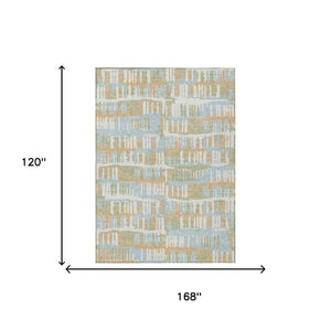 10 X 14 Abstract Polyester Area Rug Washable and Stain Resistant for Patio or Living Room