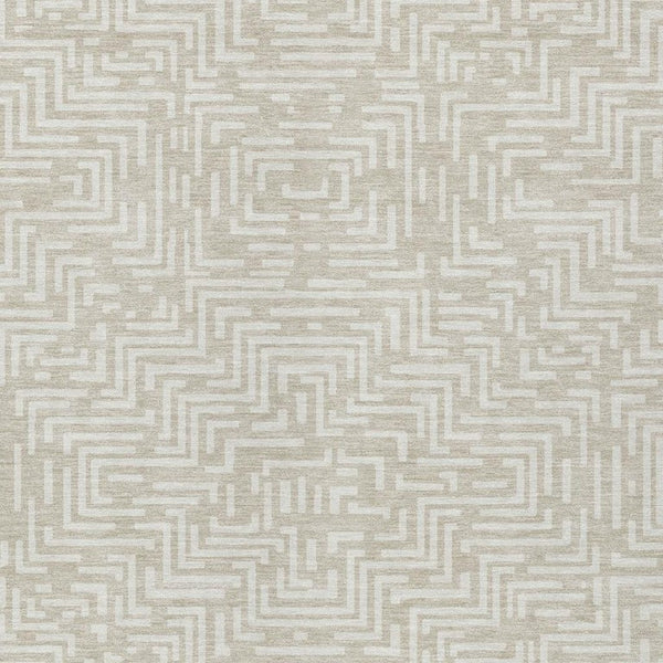 9x12 Geometric Beige Blue Polyester Area Rug Washable for Indoor Outdoor Use