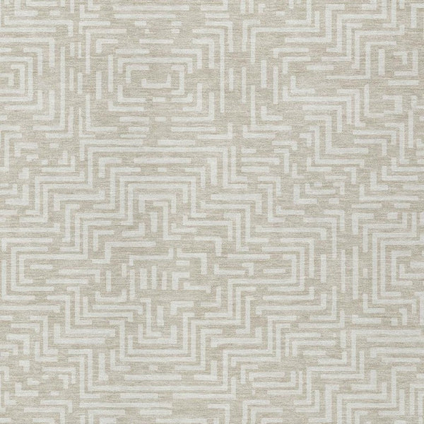 9x12 Geometric Beige Blue Polyester Area Rug Washable for Indoor Outdoor Use