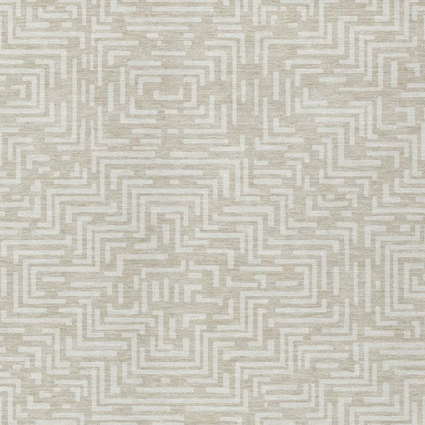 10 Ft Geometric Polyester Area Rug Washable Stain Resistant Indoor Outdoor Beige Blue