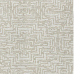 10 Ft Geometric Polyester Area Rug Washable Stain Resistant Indoor Outdoor Beige Blue