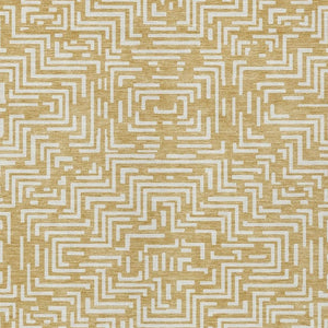 8x10 Gold Brown Geometric Polyester Area Rug Washable Stain Resistant Indoor Outdoor