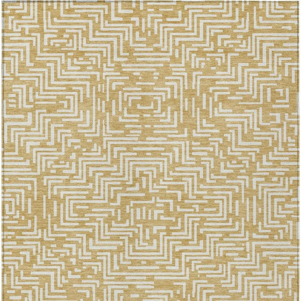 9 Foot Geometric Polyester Area Rug Stain Resistant Washable for Patio or Living Room