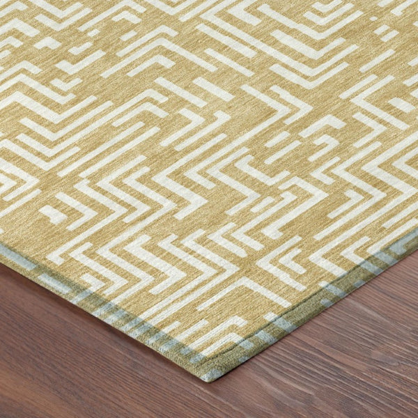 9 Foot Geometric Polyester Area Rug Stain Resistant Washable for Patio or Living Room