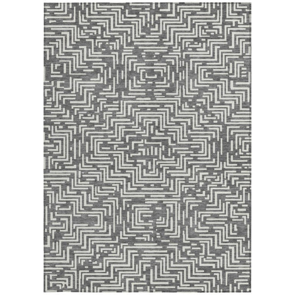 9 X 12 Geometric Polyester Area Rug Washable Indoor Outdoor for Patio and Living Room