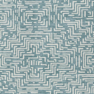 5x8 Teal Ivory Geometric Polyester Area Rug Washable for Patio Porch or Living Room