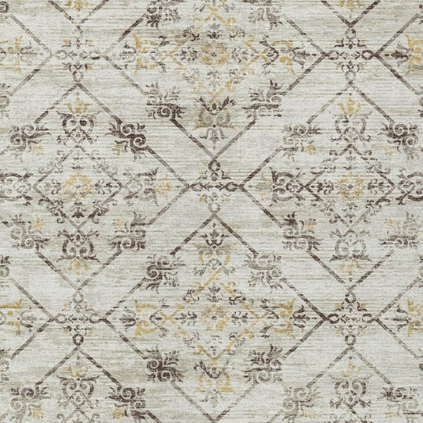 9x12 Geometric Beige Blue Polyester Area Rug Washable Stain Resistant Indoor Outdoor Use