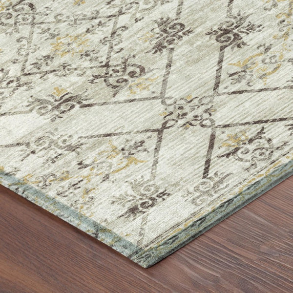 10 X 14 Geometric Polyester Area Rug Washable for Indoor Outdoor Spaces