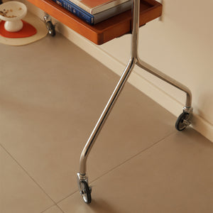 English Elm Walk 360° Movable TV Stand Antique Finish with Metal & Wood Shelves, Fits 43–70" TVs, 200lb Load Black Brown W3318P305324