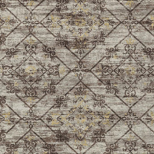 10 X 14 Taupe Ivory Geometric Polyester Area Rug Washable Stain Resistant Patio