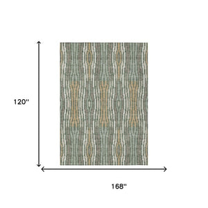 10 X 14 Abstract Polyester Area Rug Washable Indoor Outdoor Design for Patio