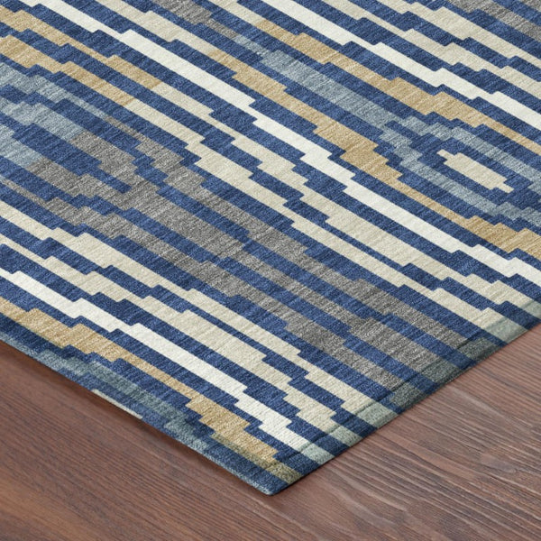 8 Ft Round Abstract Polyester Area Rug Washable Indoor Outdoor for Patio or Kitchen