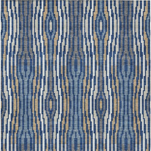 8 X 10 Abstract Blue Washable Polyester Area Rug for Indoor Outdoor Living Spaces