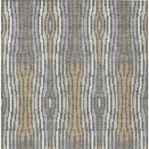 9 X 12 Abstract Gray Ivory Polyester Area Rug Washable for Indoor Outdoor Use