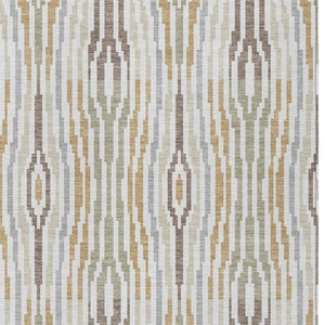 9x12 Ivory Brown Abstract Polyester Area Rug Washable for Indoor Outdoor Use