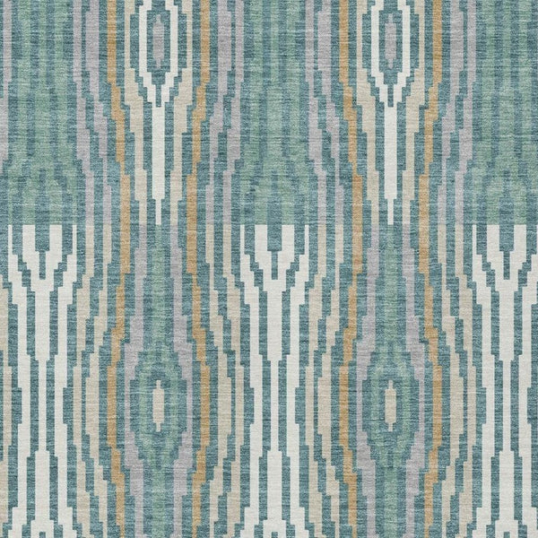 8x10 Teal Aqua Abstract Polyester Area Rug Washable Stain Resistant Indoor Outdoor