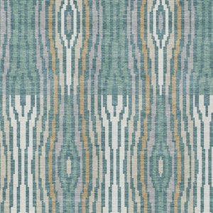 10 X 14 Teal Aqua Abstract Polyester Area Rug Washable Stain Resistant Patio