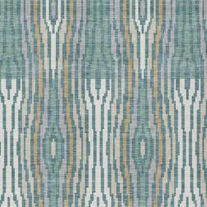 10 X 14 Teal Aqua Abstract Polyester Area Rug Washable Stain Resistant Patio