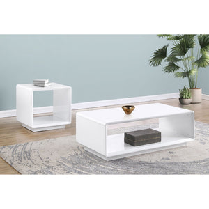English Elm Fletcher High Gloss Lacquer End Table Open Shelf Modern Living Room Side Accent B062P447998