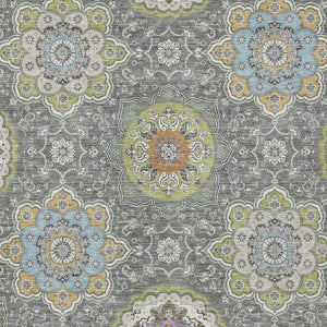 10 X 14 Floral Medallion Polyester Area Rug Washable Indoor Outdoor Patio