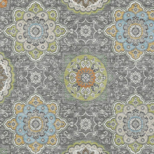 10 X 14 Floral Medallion Polyester Area Rug Washable Indoor Outdoor Patio