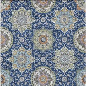 8 X 10 Floral Medallion Polyester Area Rug Washable for Indoor Outdoor Use