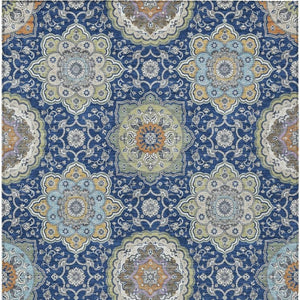 8 X 10 Floral Medallion Polyester Area Rug Washable for Indoor Outdoor Use