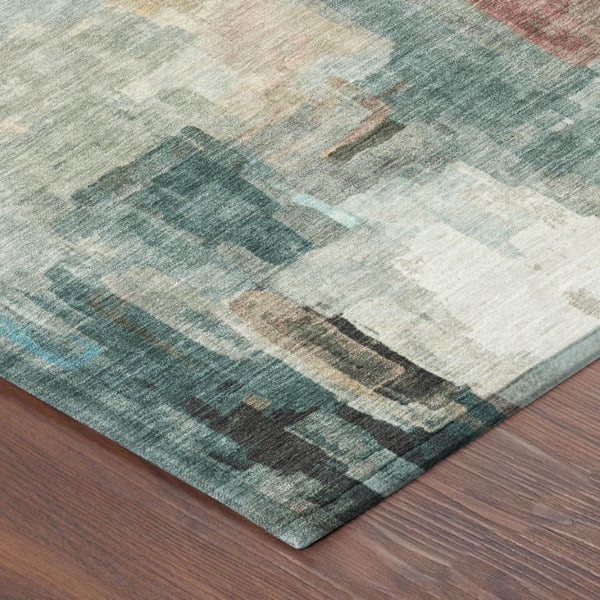9x12 Abstract Pearl Gray Polyester Area Rug Washable for Indoor Outdoor Spaces