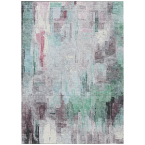 HomeRoots 5 X 8 Abstract Polyester Area Rug Washable Indoor Outdoor Stain Resistant Decor 735815