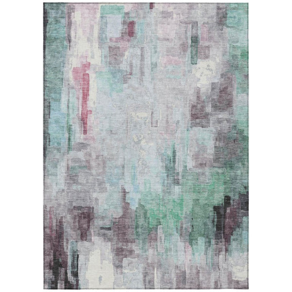 HomeRoots 5 X 8 Abstract Polyester Area Rug Washable Indoor Outdoor Stain Resistant Decor 735815