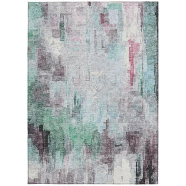 8 X 10 Abstract Polyester Area Rug Washable for Patios Porches and Living Rooms