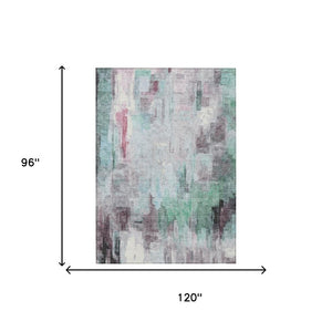 8 X 10 Abstract Polyester Area Rug Washable for Patios Porches and Living Rooms