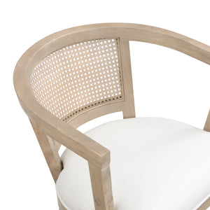 English Elm Christopher Knight Home® - Dining Armchairs Set Of 2 - Elegant Cream Upholstered Chairs With Cane Back For Stylish Comfort N771P290371A