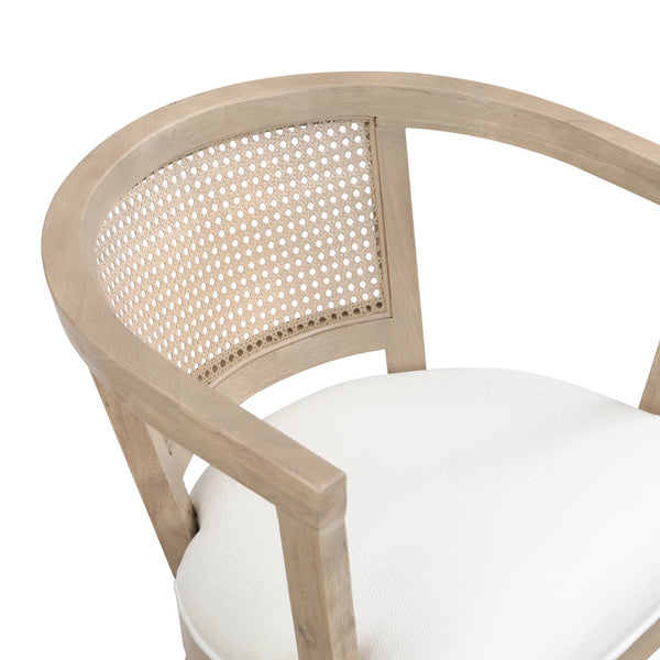 English Elm Christopher Knight Home® - Dining Armchairs Set Of 2 - Elegant Cream Upholstered Chairs With Cane Back For Stylish Comfort N771P290371A