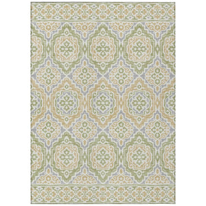HomeRoots 5x8 Tribal Polyester Area Rug for Indoor Outdoor Use Stain Resistant and Washable 735821