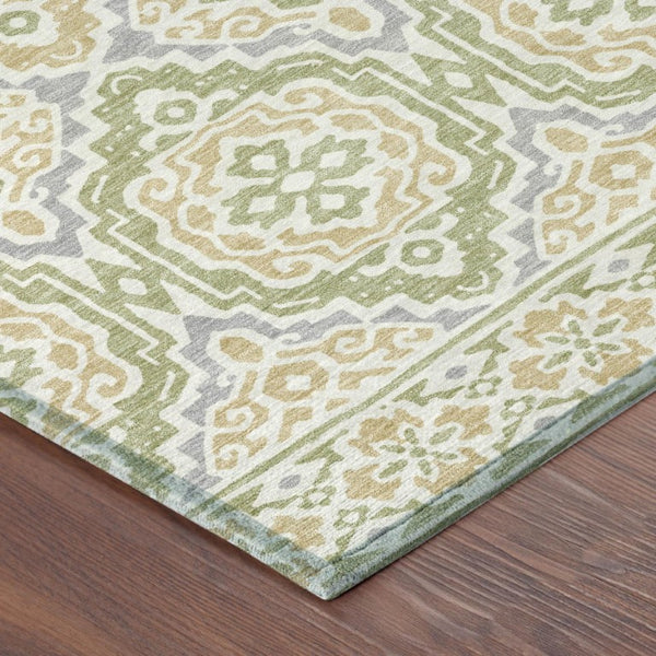 5x8 Tribal Polyester Area Rug for Indoor Outdoor Use Stain Resistant and Washable