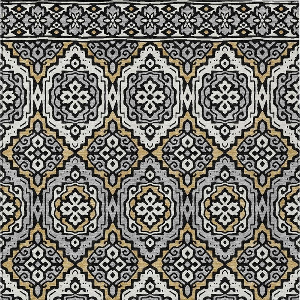 8x10 Tribal Pattern Washable Polyester Area Rug for Indoor Outdoor Living Spaces