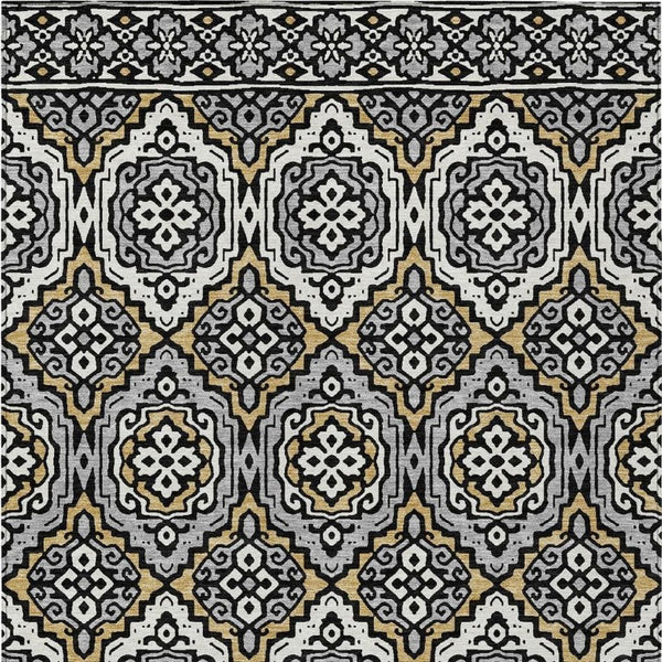 8x10 Tribal Pattern Washable Polyester Area Rug for Indoor Outdoor Living Spaces