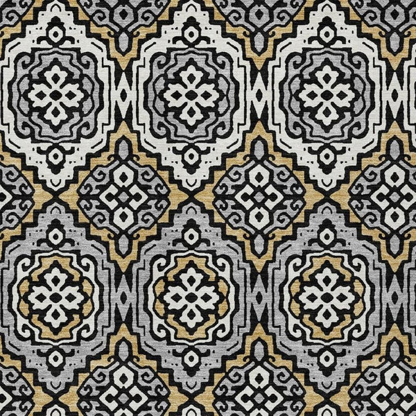 8x10 Tribal Pattern Washable Polyester Area Rug for Indoor Outdoor Living Spaces