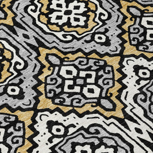 8x10 Tribal Pattern Washable Polyester Area Rug for Indoor Outdoor Living Spaces